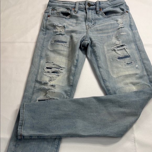 American Eagle Outfitters Blue Skinny Distressed Jeans - Picture 6 of 7